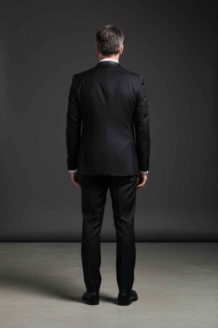 Vercini Black Luxe Shawl Lapel Tuxedo – 3-Piece Set