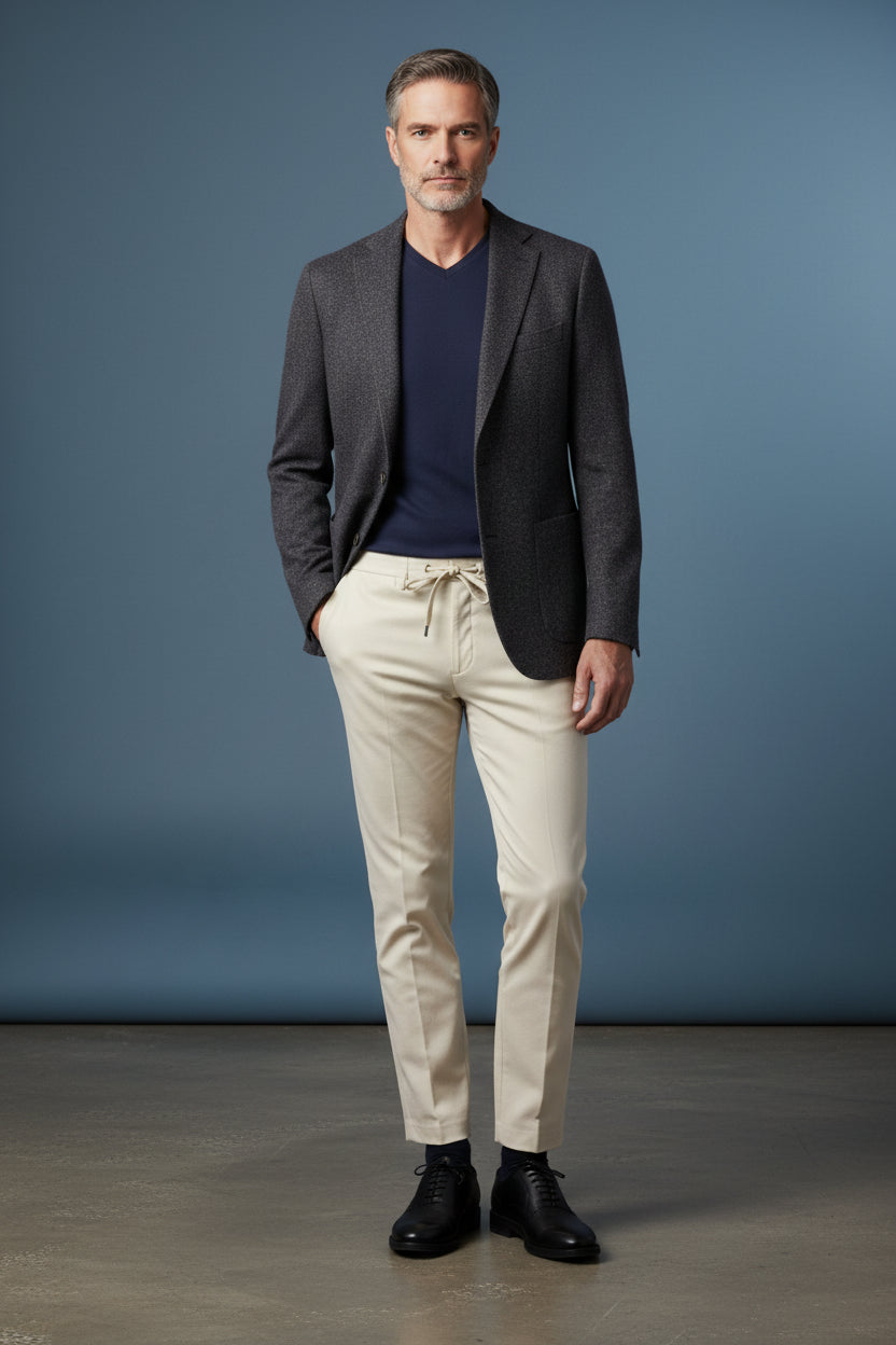 Modern Slim Fit Italian-Cut Trousers
