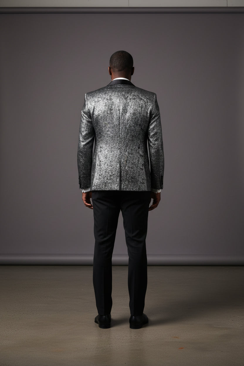 Men's Tuxedo Blazer with Jacquard Lining by Vercini