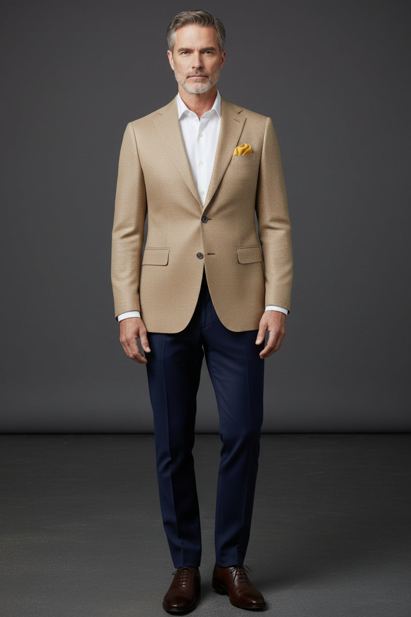 Sapphire Elegance Geometric Blazer