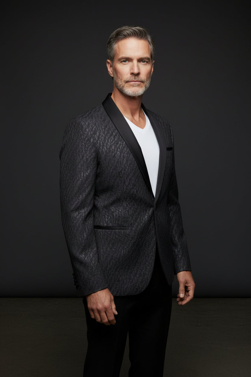 Dark Velvet Evening Jacket with Sparkle Detail