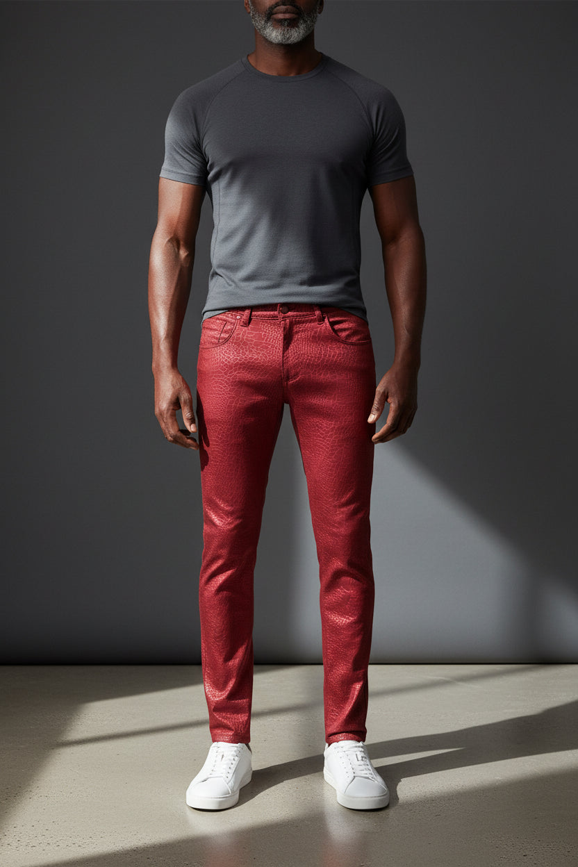Red Star Studded Pants - Premium Designer Trousers