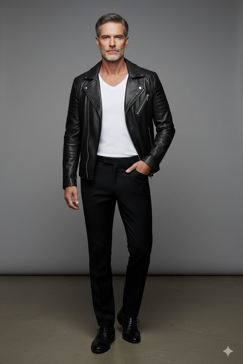 Black Front Zipper Blazer