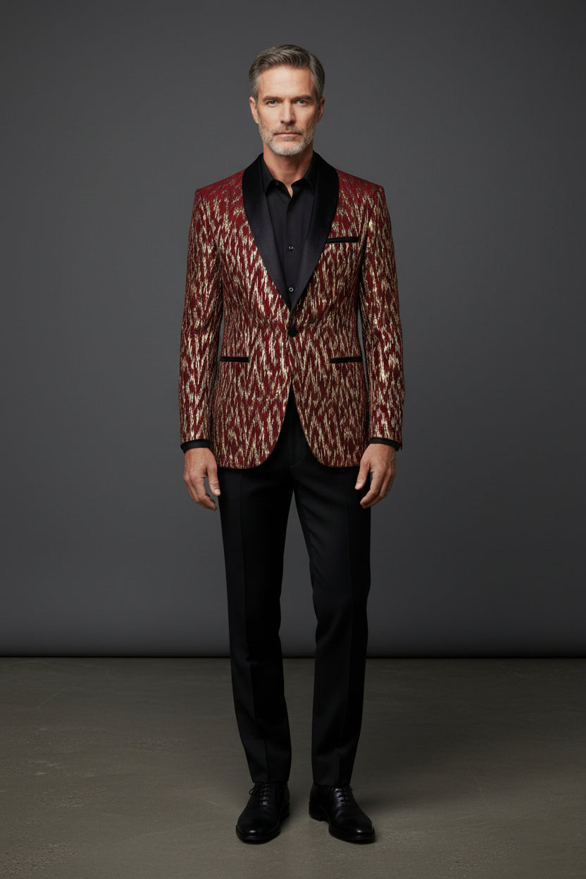 Midnight Spark Tuxedo Blazer - Premium Velvet Collar Formal Jacket