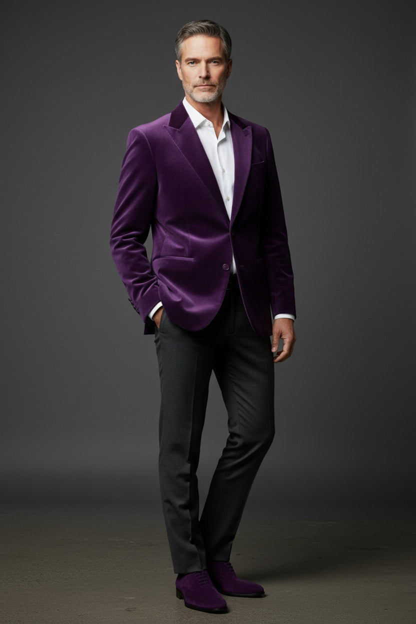 Vercini® Velvet Men's Blazer