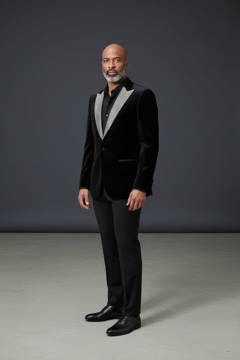 Trelix Rhinestone Blazer - Luxury Statement Piece for Men