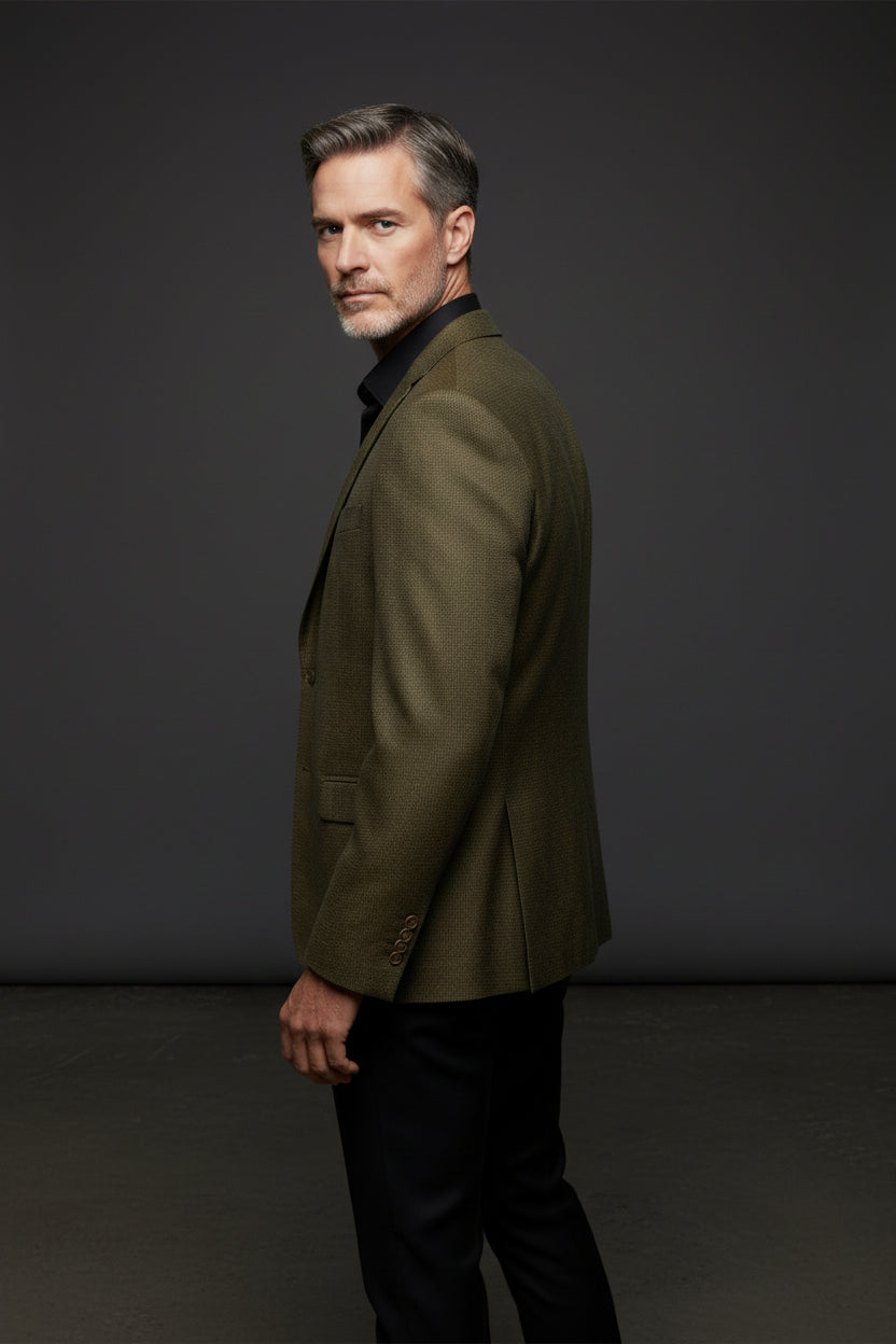Olive Slim Flit Blazer