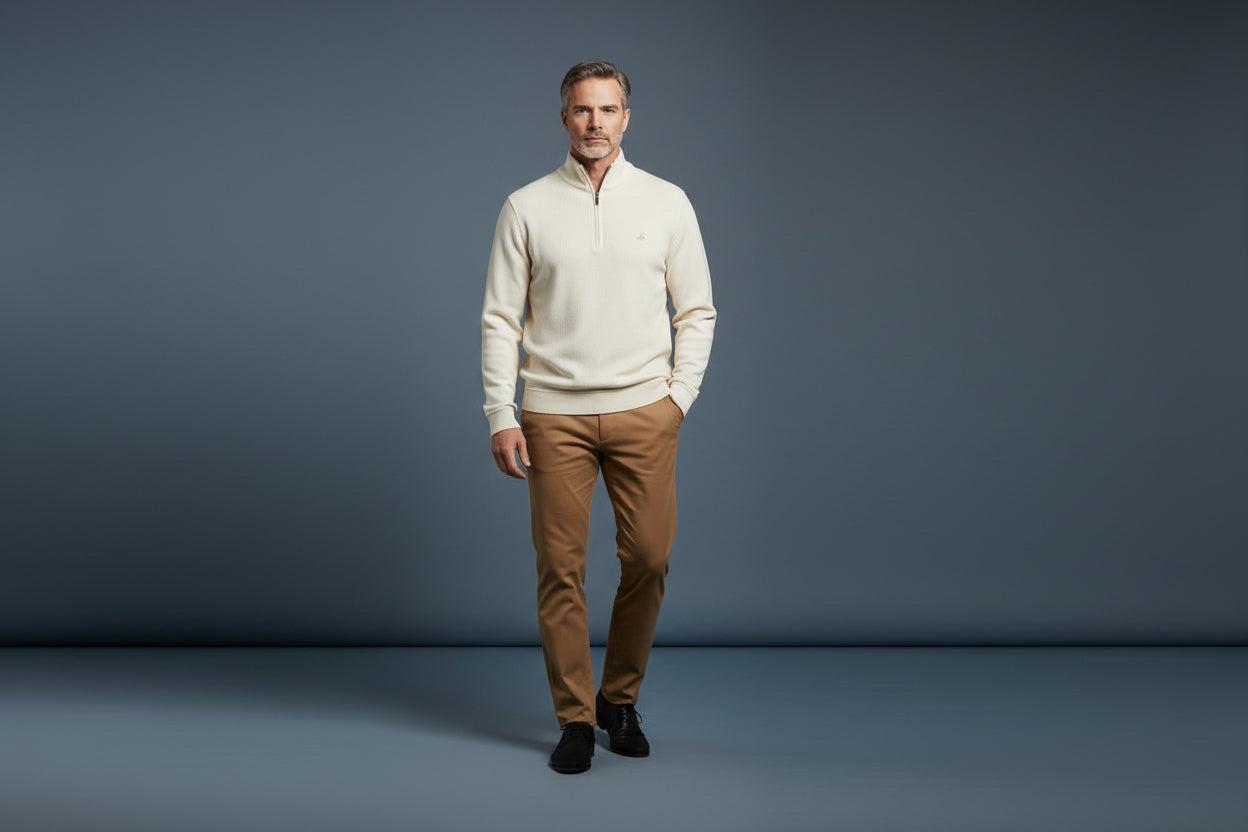 Vercini Premium Tan Quarter-Zip Pullover