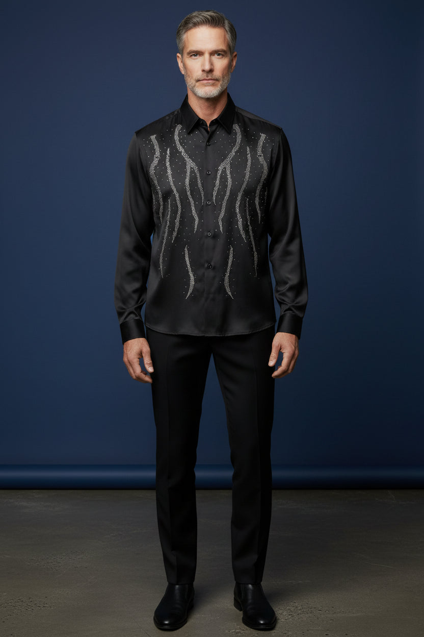 Crystal-Embellished Dress Shirt