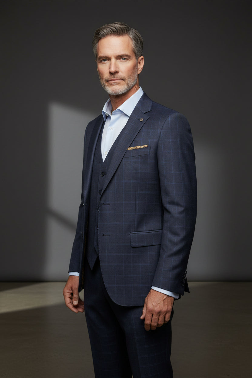 Classic Charm: Salt & Pepper 3-Piece Suit