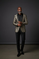 VERCINI ANIMAL PRINT PATTERN BLAZER