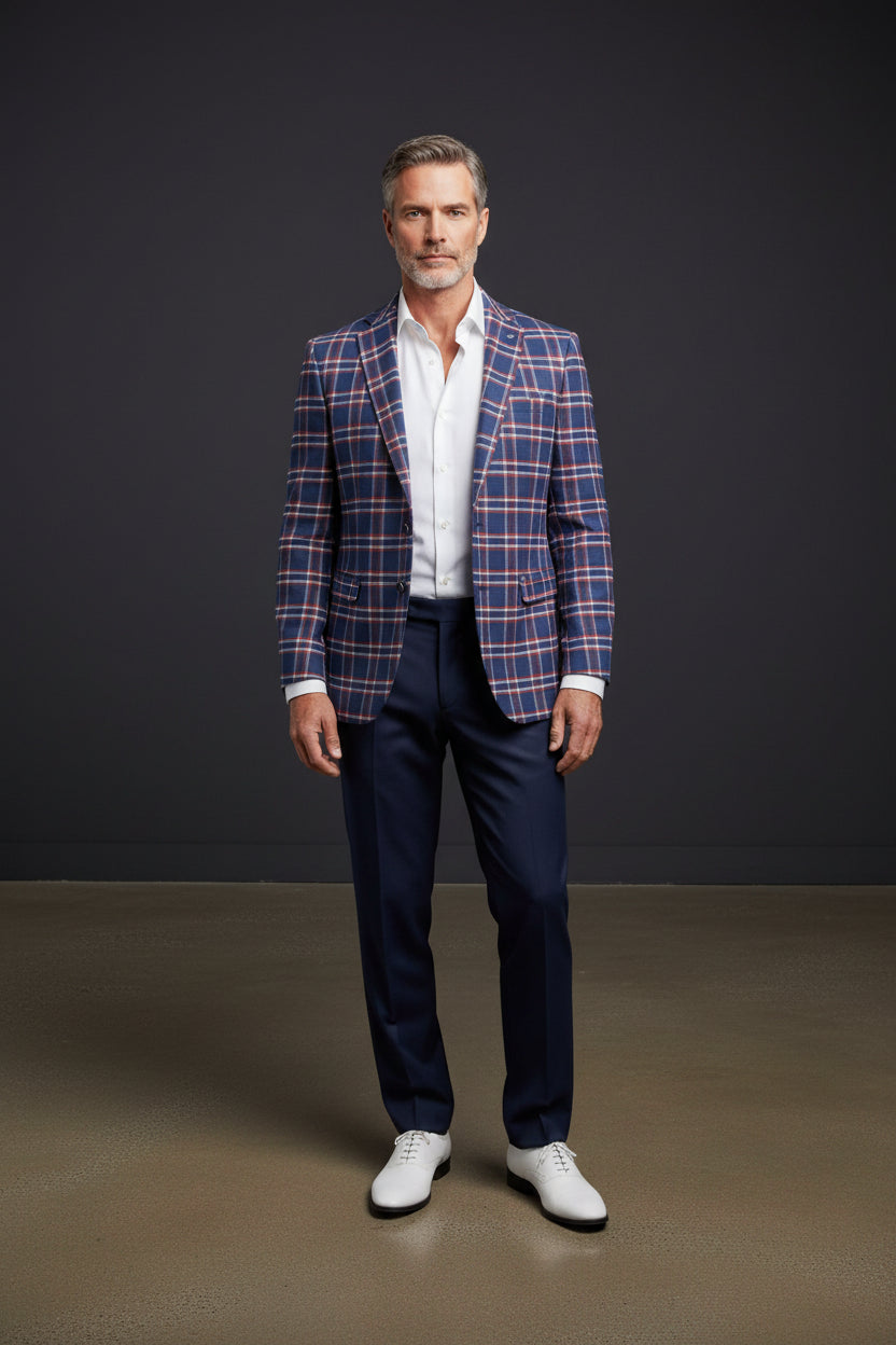 Plaid Pattern Sport Coat vercini