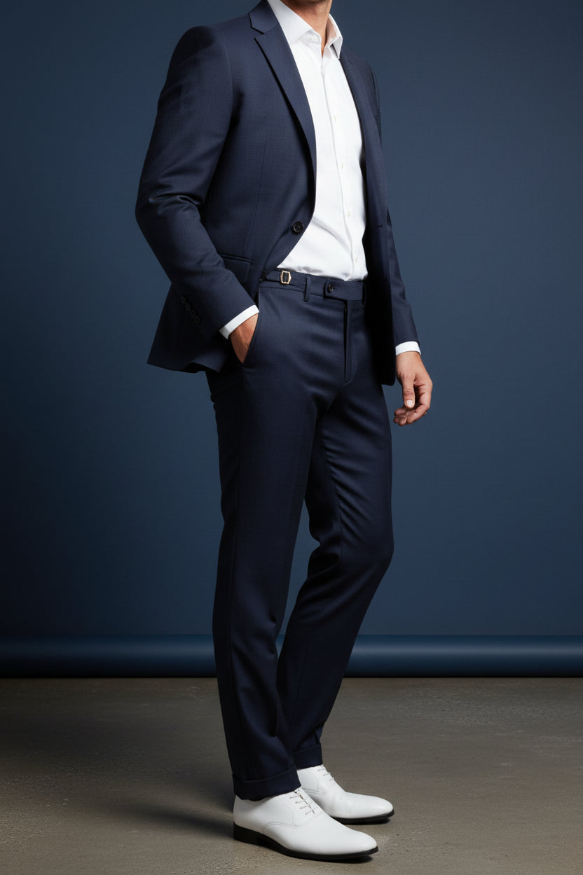 100% Wool Regular Fit Dress Trousers