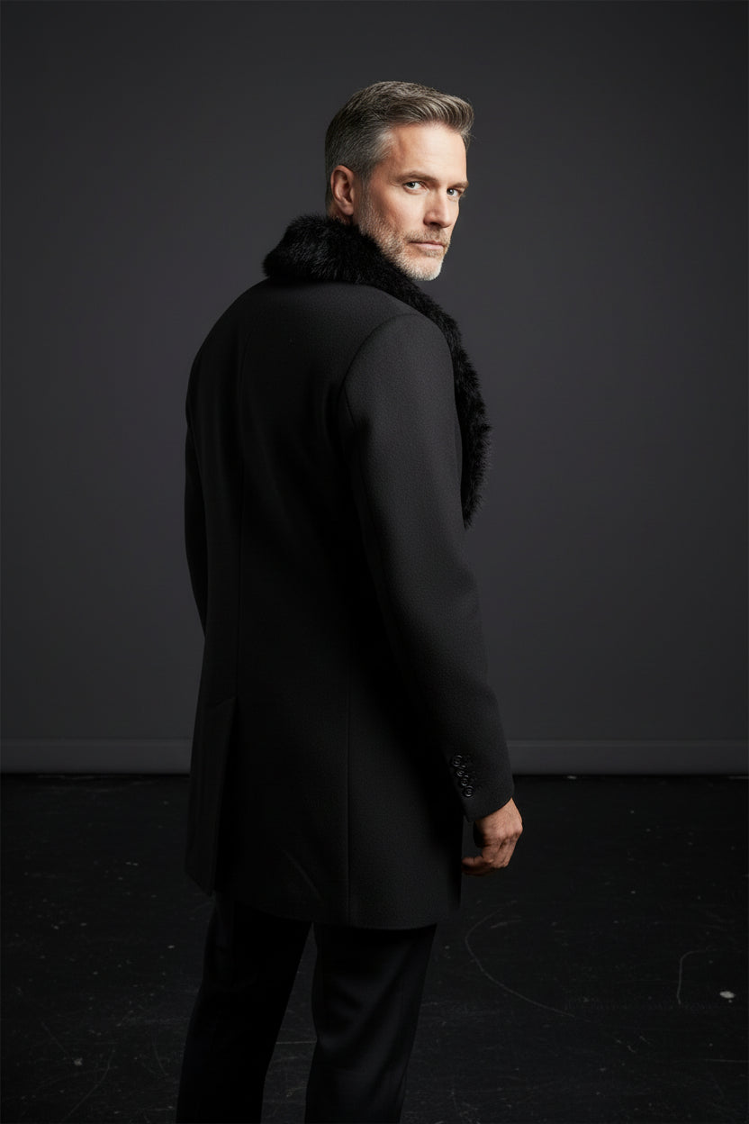 Luxury Fur-Collar Vercini Overcoat