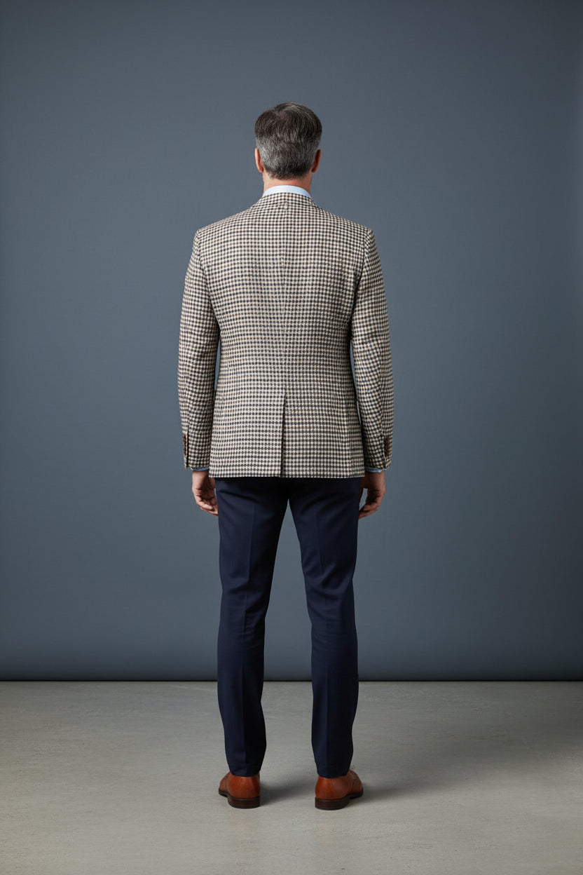Multi-Color Houndstooth Tweed Sport Coat