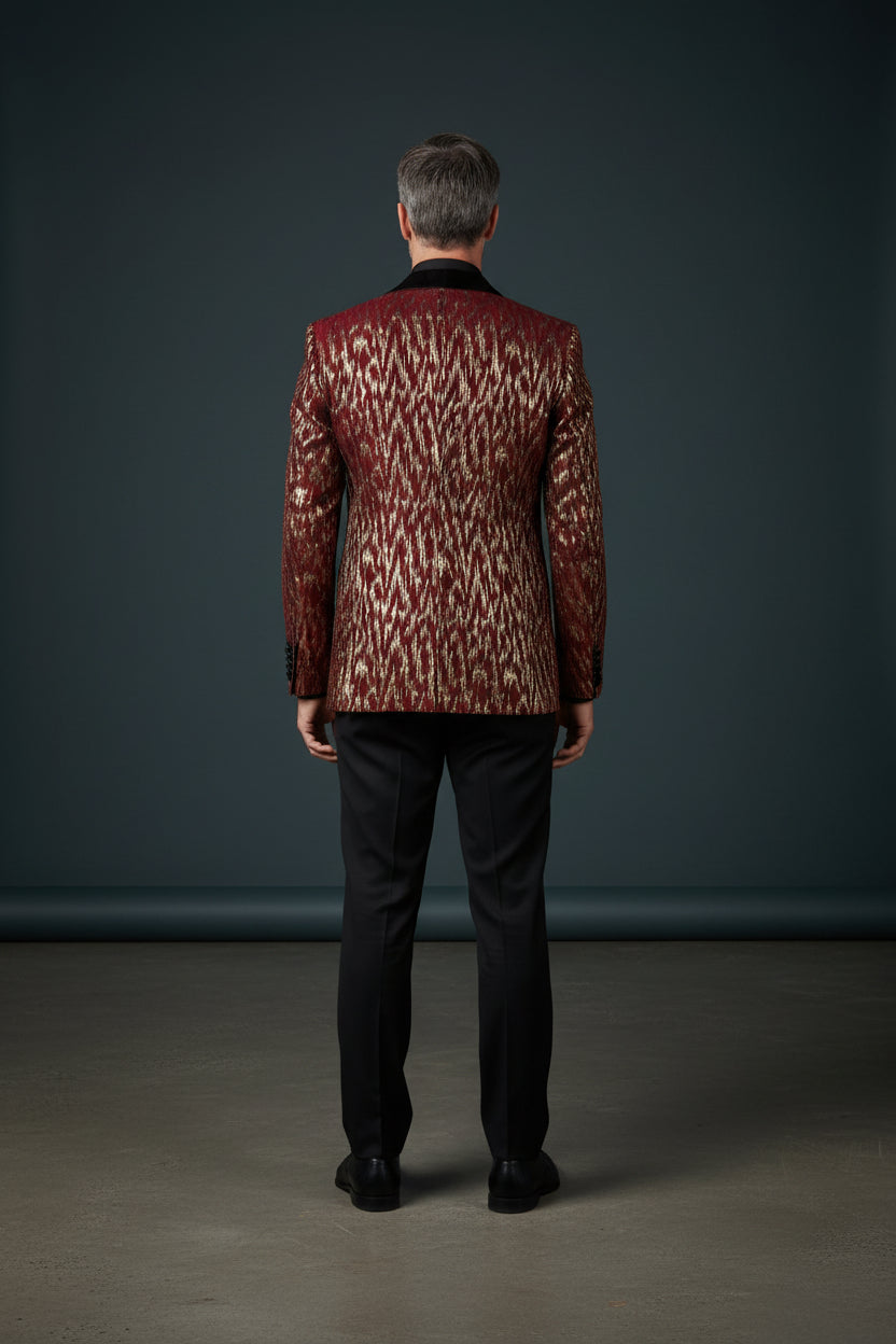 Midnight Spark Tuxedo Blazer - Premium Velvet Collar Formal Jacket