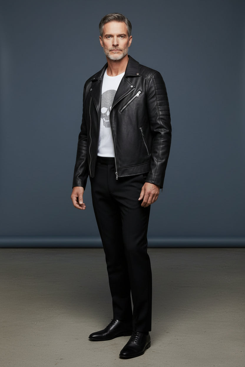 Black Front Zipper Blazer