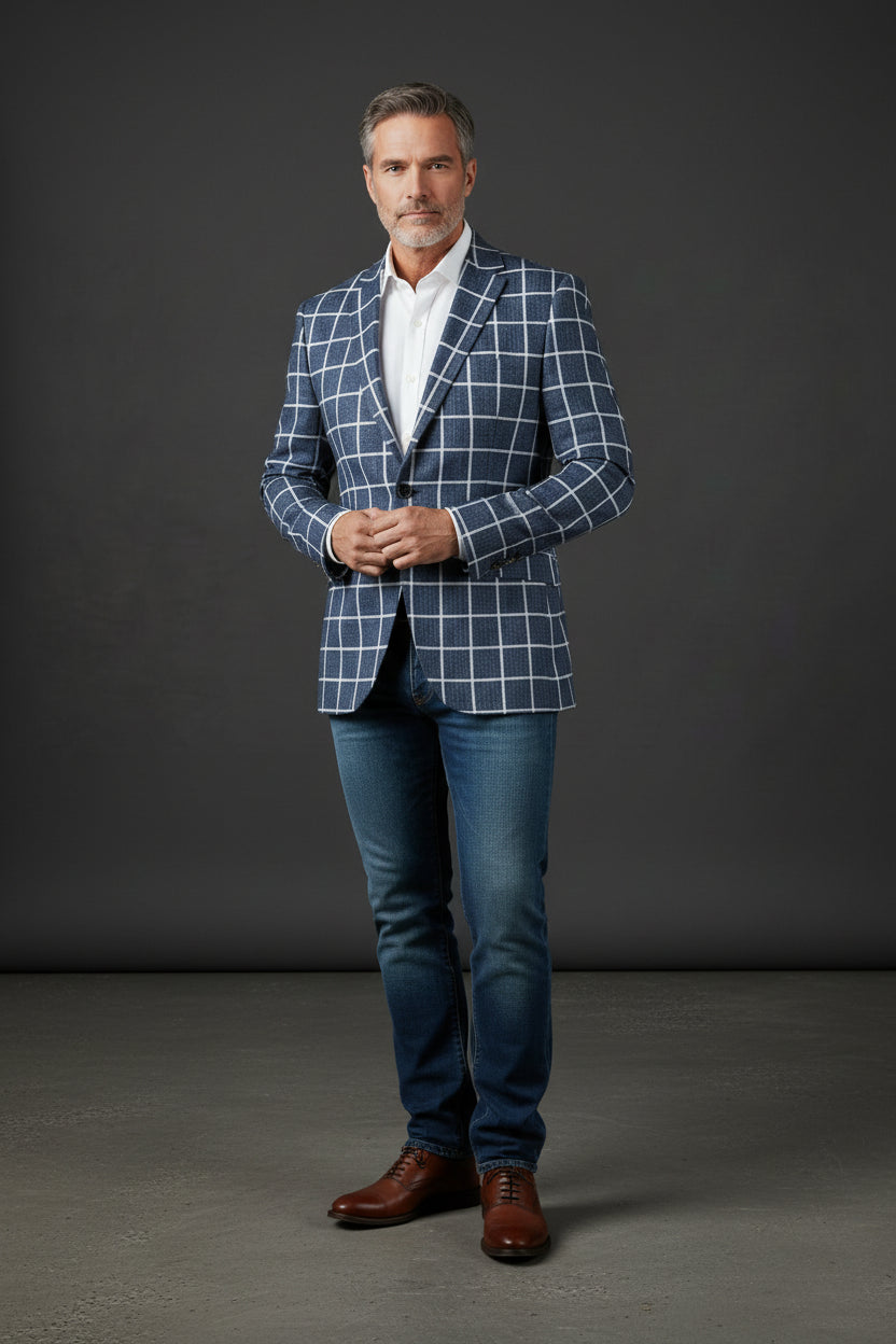 Vercini Regal Grid Men's Blazer