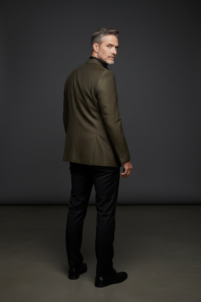 Olive Slim Flit Blazer