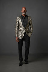 VERCINI ANIMAL PRINT PATTERN BLAZER