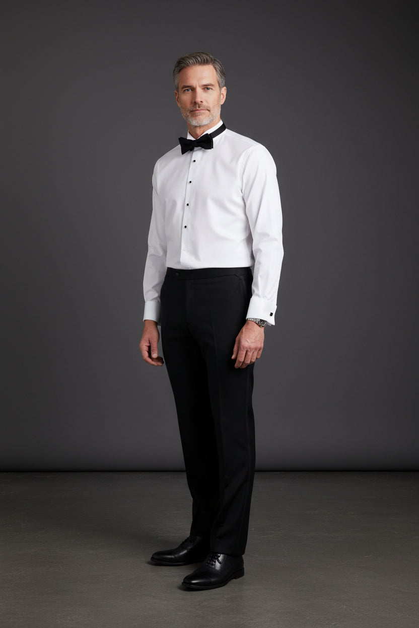 Classic White Tuxedo Shirt – Full‑Sleeve, Black‑Tie Ready