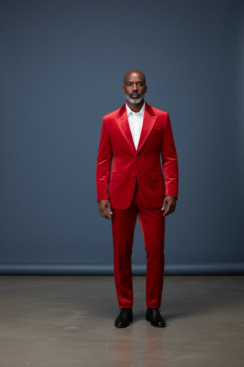 Vercini black velvet sport jacket with a satin trim on the lapel