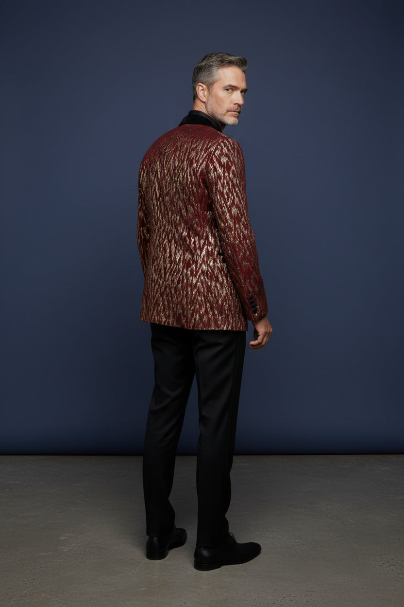 Midnight Spark Tuxedo Blazer - Premium Velvet Collar Formal Jacket