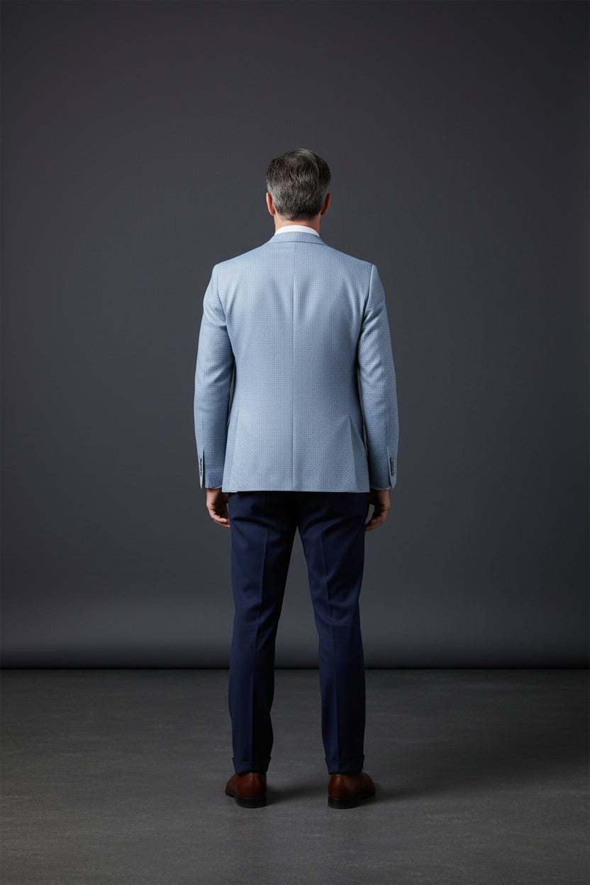 Sapphire Elegance Geometric Blazer