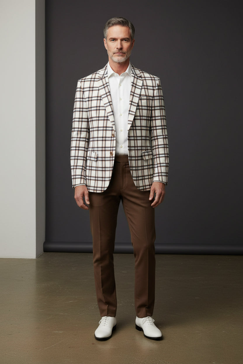 Plaid Pattern Sport Coat vercini
