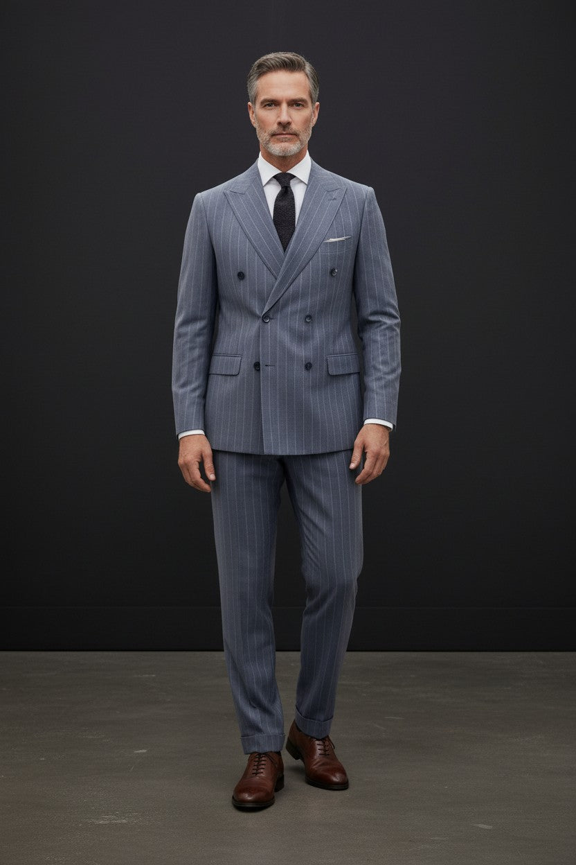 Double-Breasted Pinstripe Suit – Slim Fit