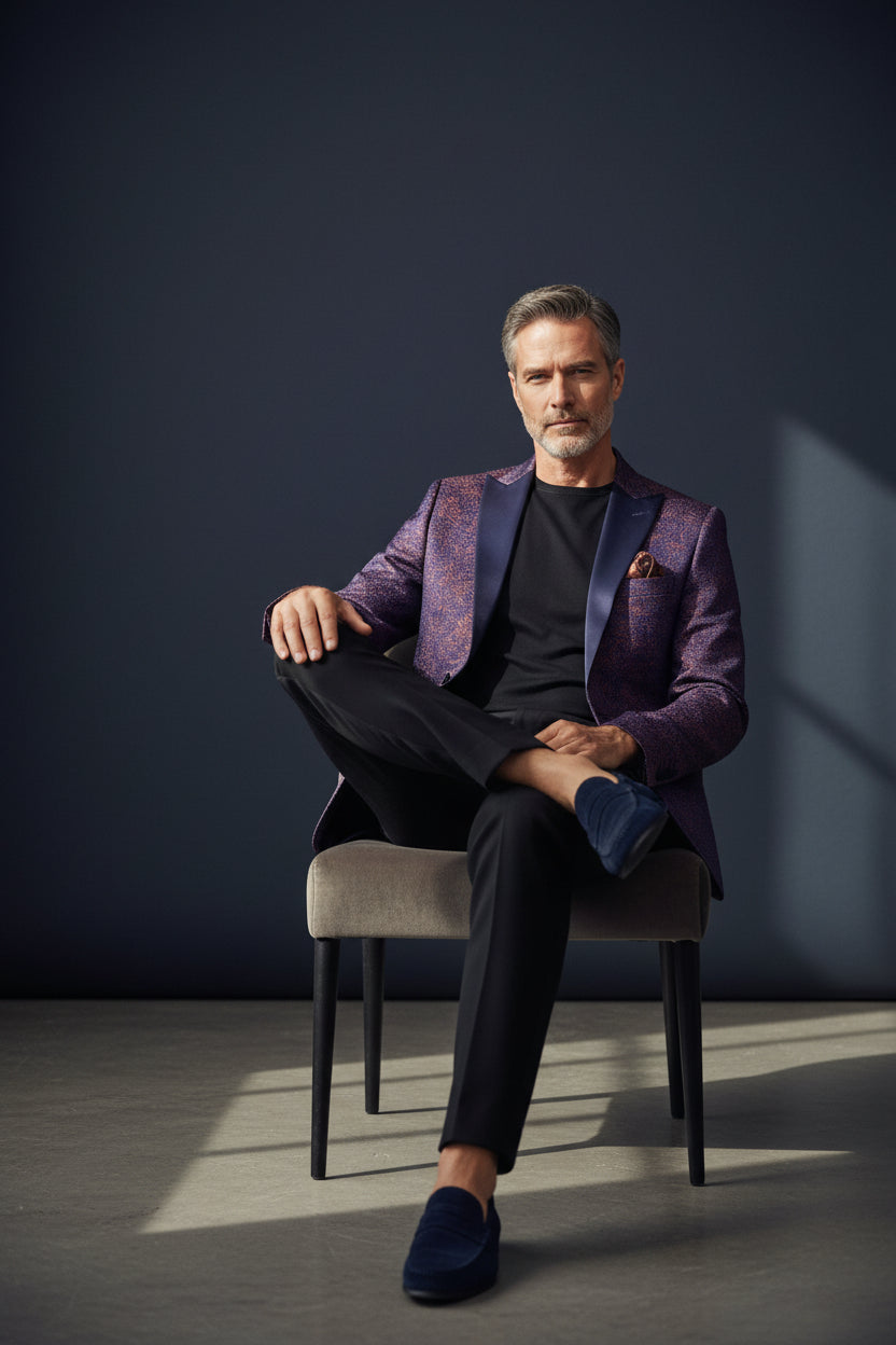 Vercini Exquisite Tuxedo Blazer with Jacquard Lining