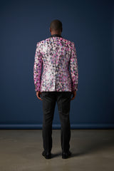 BLACK LAPEL PINK SEQUIN JACKET