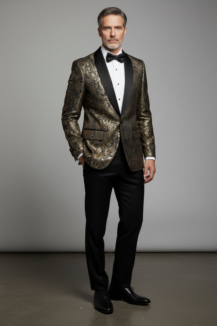 GOLD GEOMETRIC BLAZER