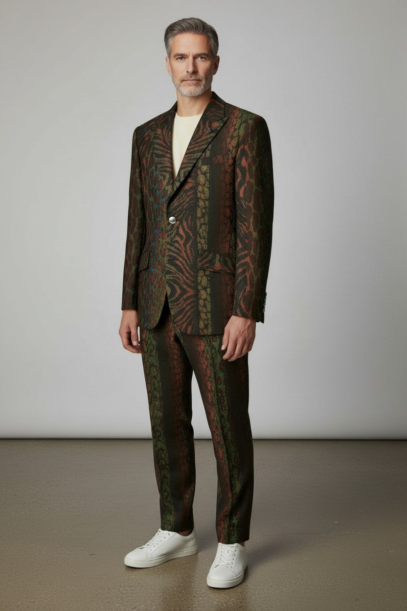 MULTI COLOR ANIMAL PRINT SUIT