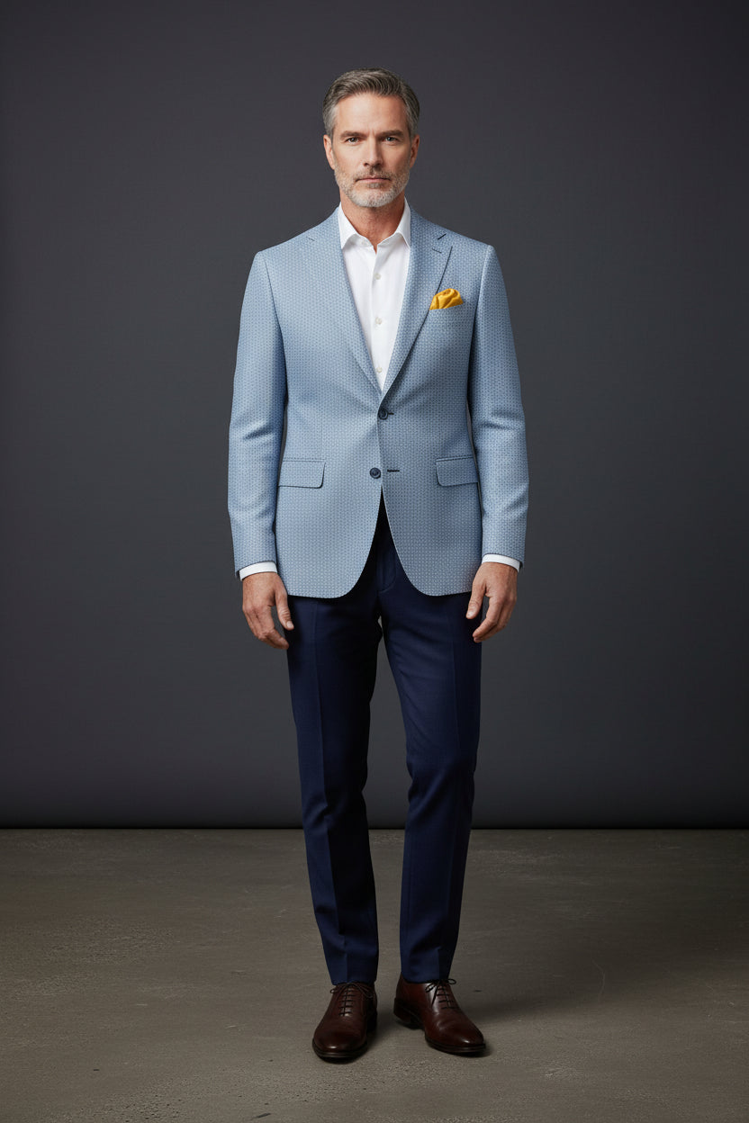 Sapphire Elegance Geometric Blazer