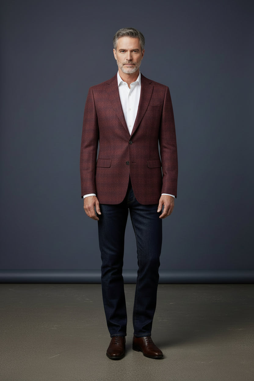 Cinnamon Herringbone Wool Blazer