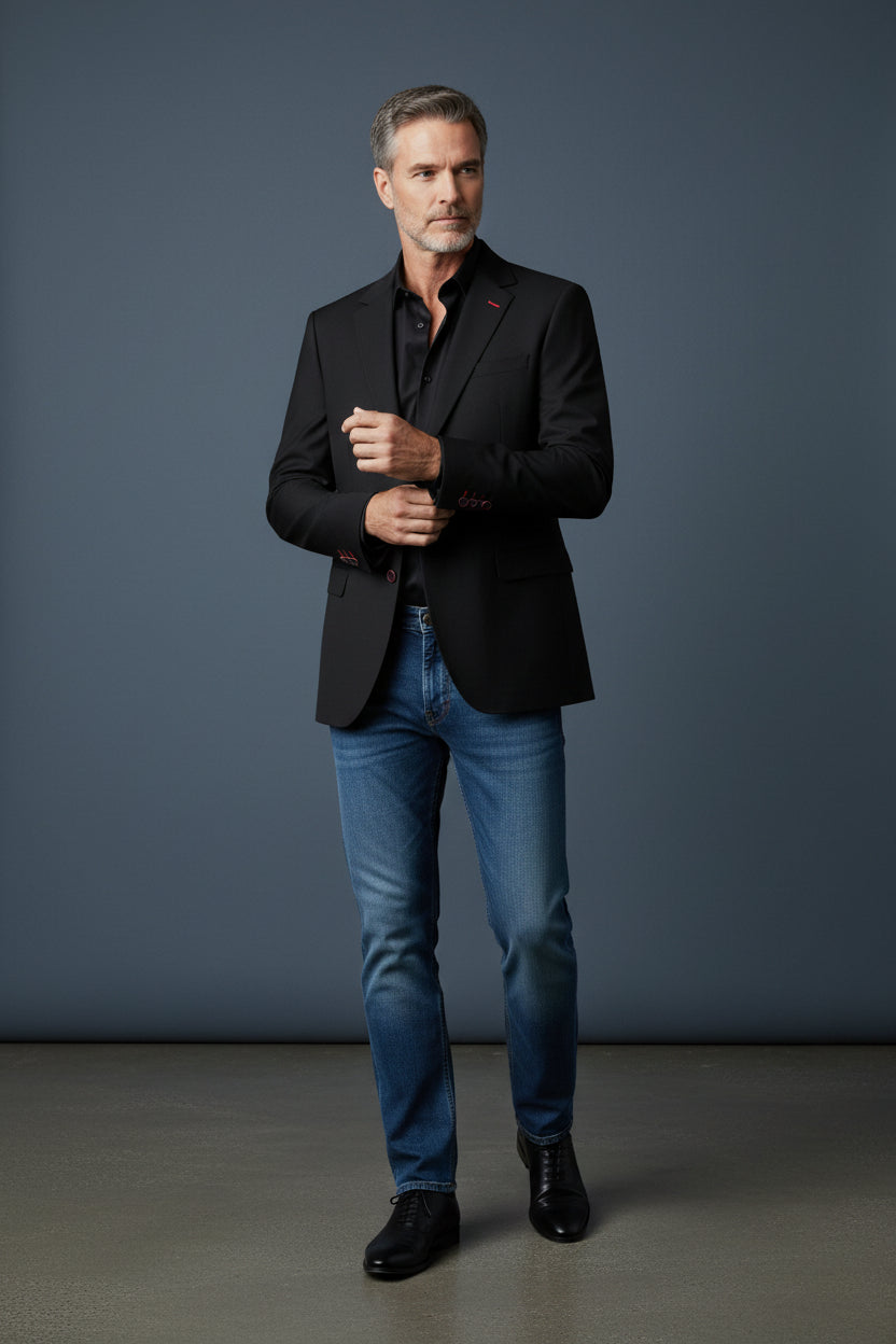 Azure Elegance & Midnight Poise Blazers