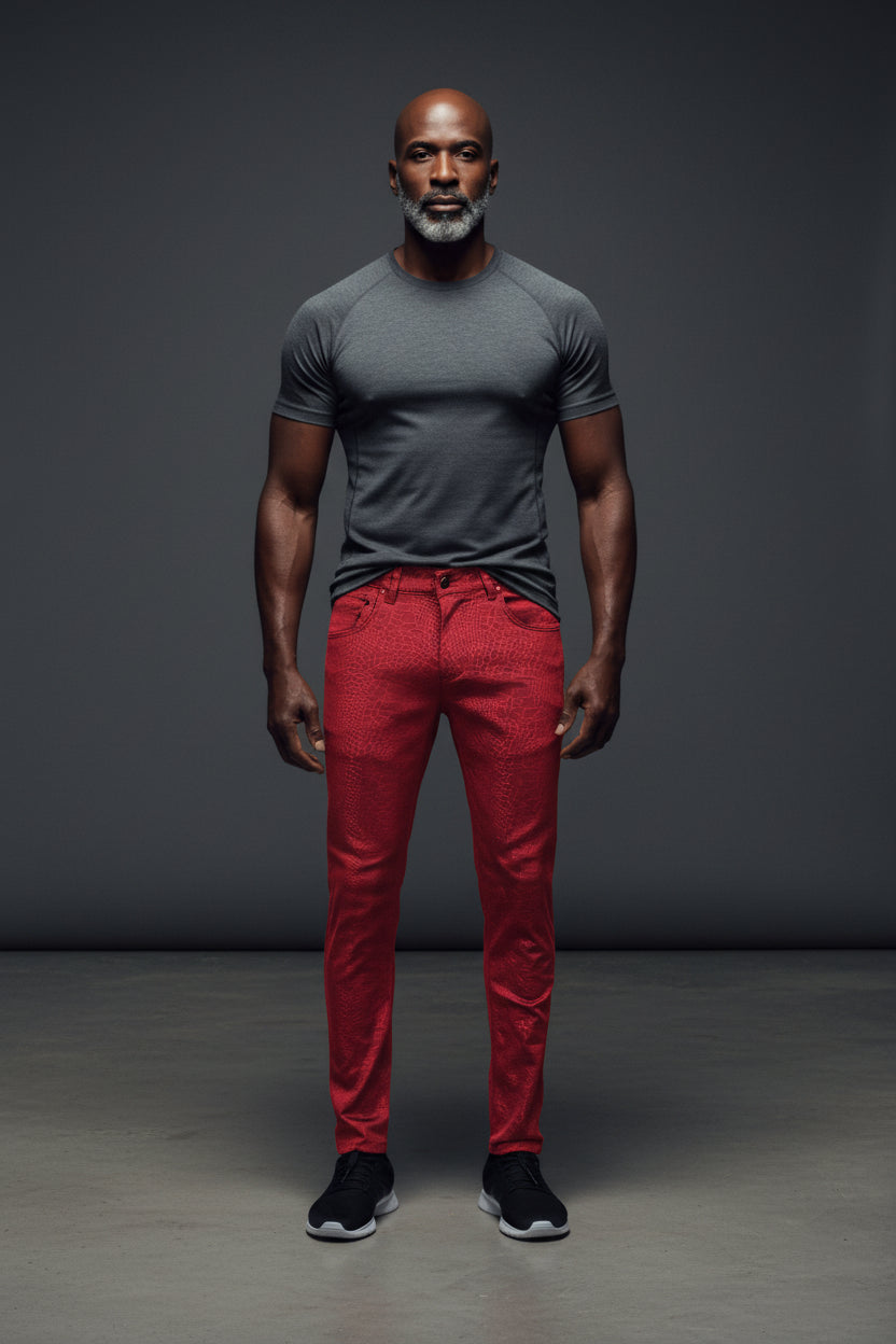 Red Star Studded Pants - Premium Designer Trousers