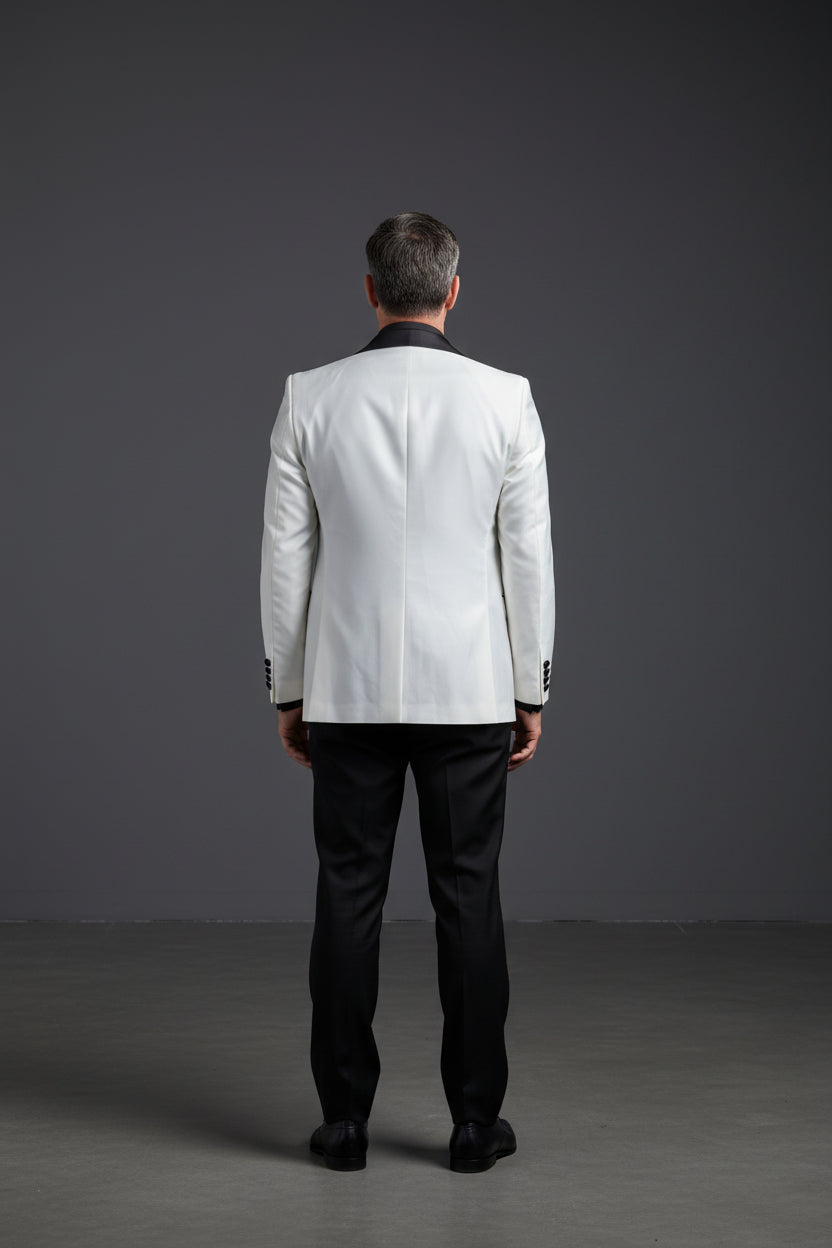 White & Black Tuxedo Suit