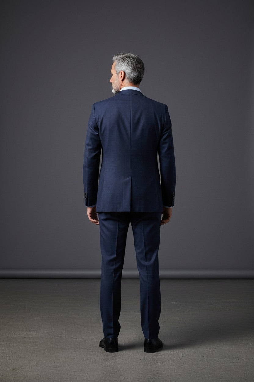 Vercini “Navy Executive Pinstripe” 100% Wool Suit – 2 Piece