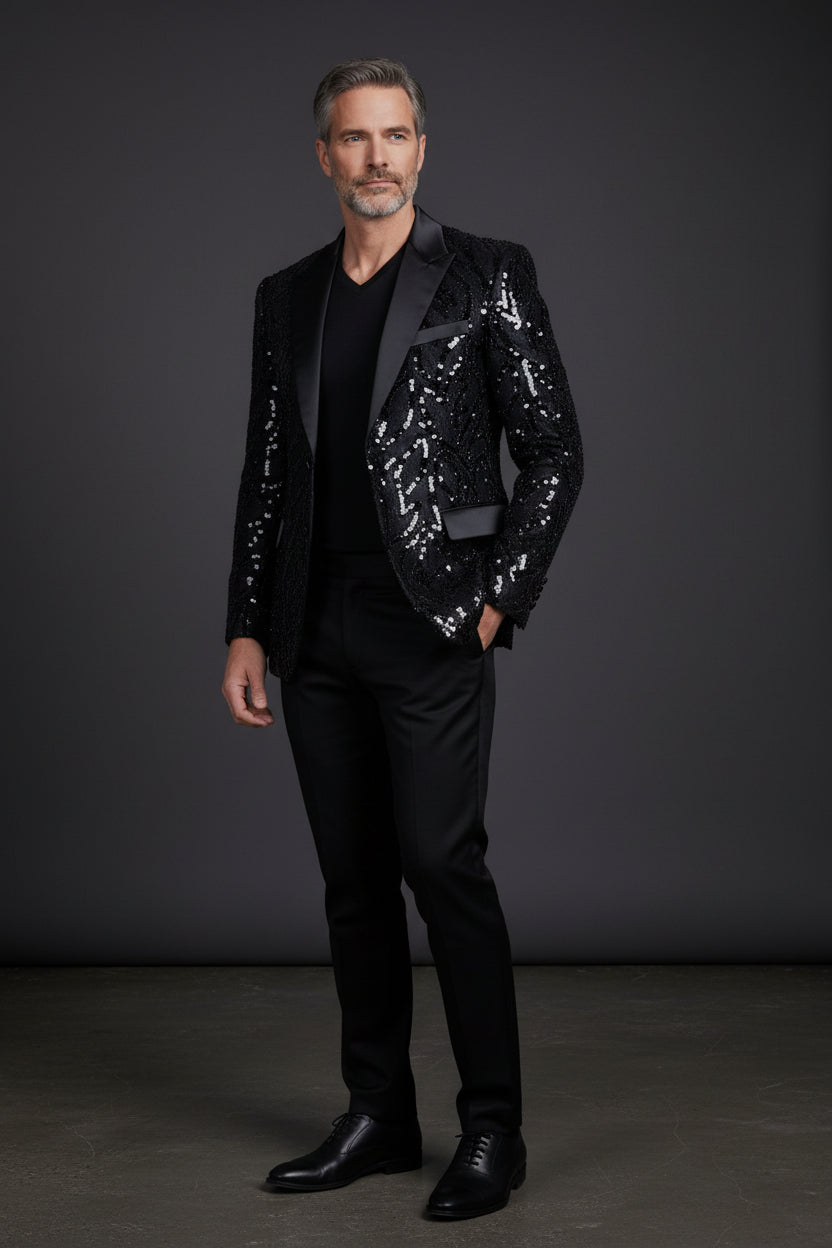 Collins Sequin Blazer - Luxury Embellished Formal Jacket