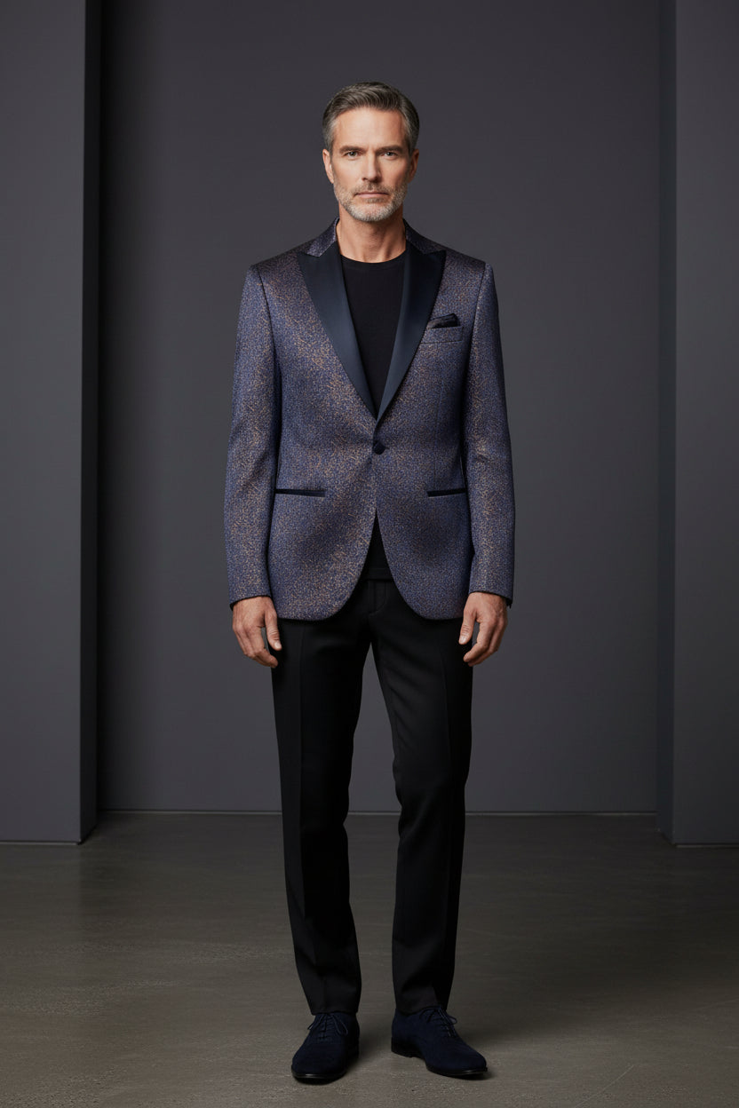 Vercini Exquisite Tuxedo Blazer with Jacquard Lining