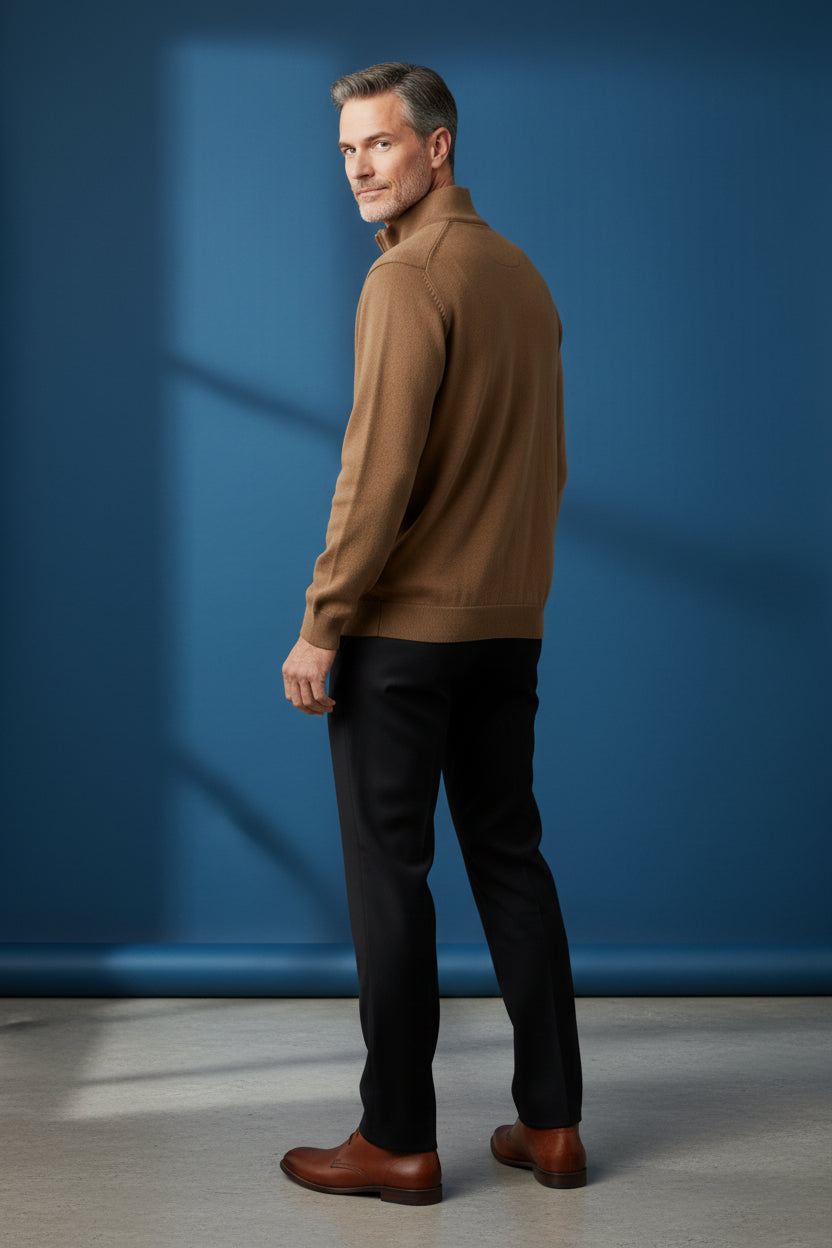 Vercini Premium Tan Quarter-Zip Pullover
