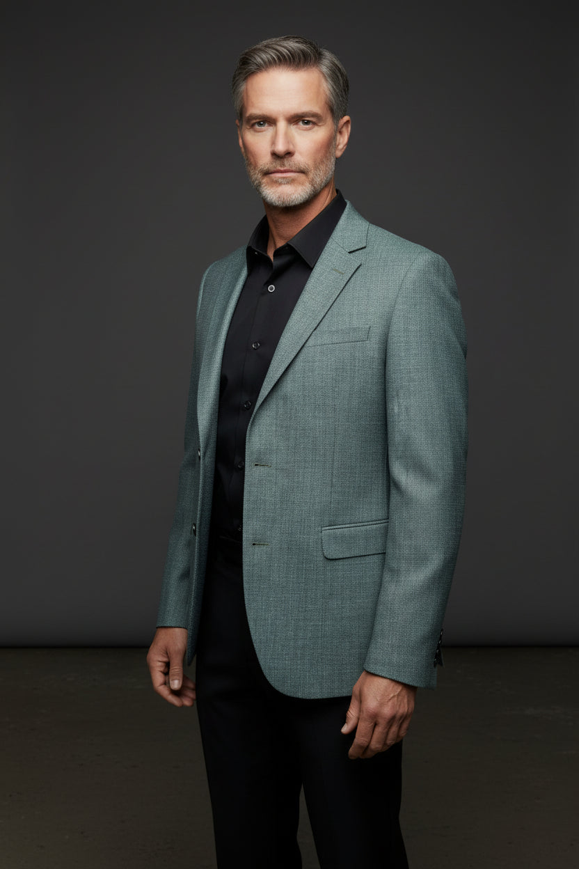 Slim Fit Tailored Jacket in Forest Green