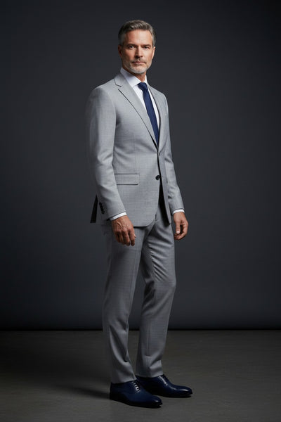 Vercini Men's Luxurious Gray Suit with Paisley Detail SUITS Vercini
