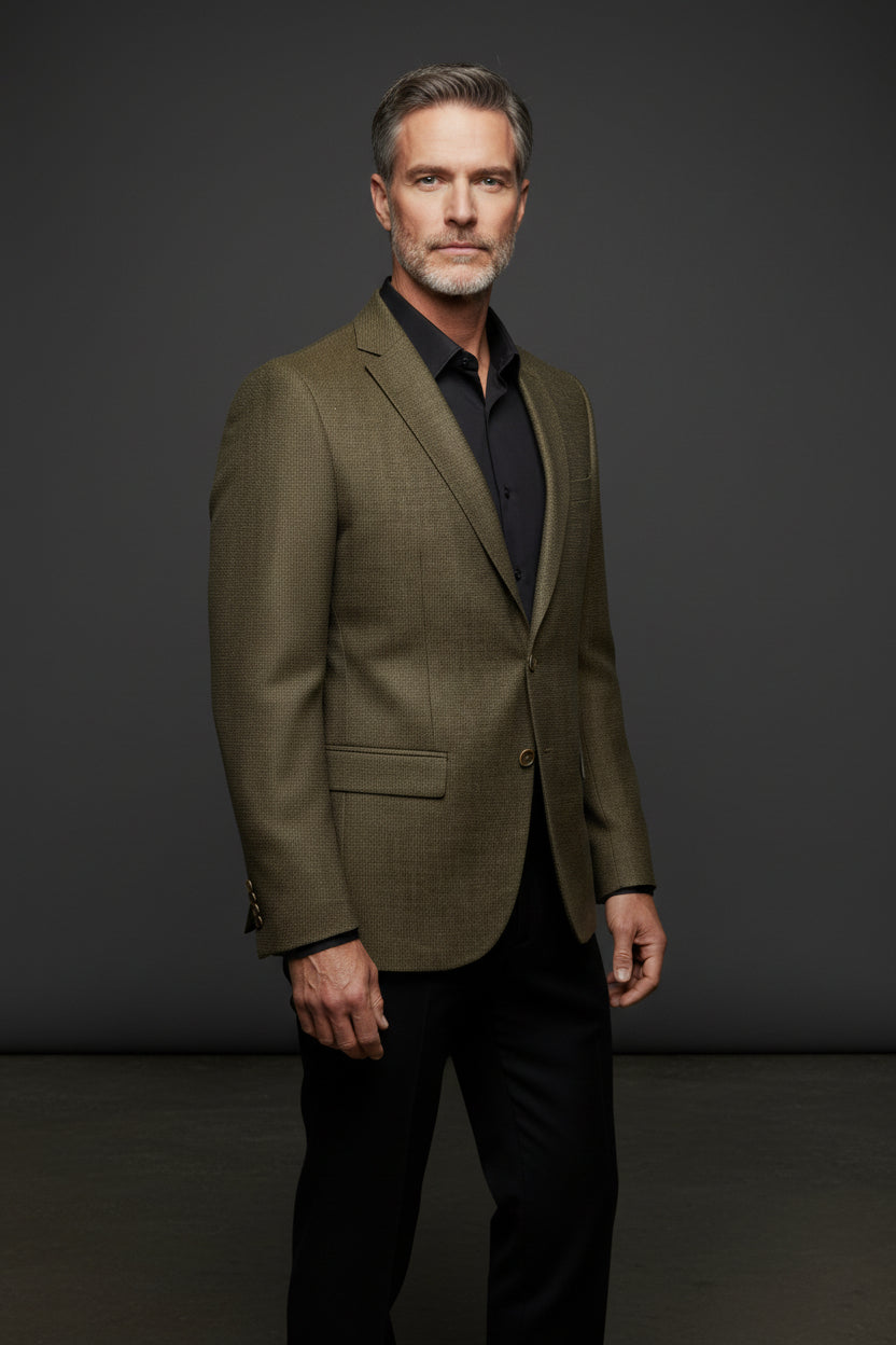 Olive Slim Flit Blazer
