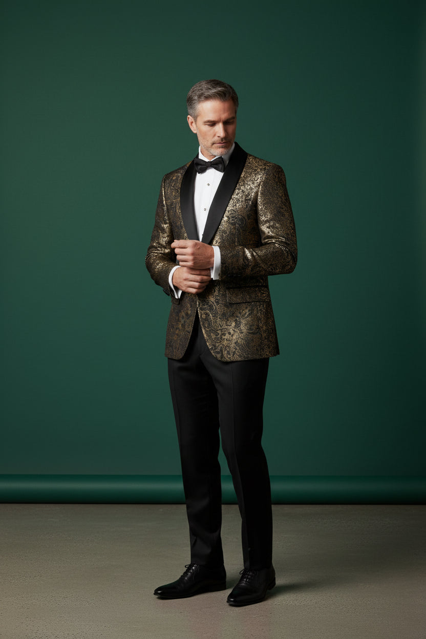 GOLD GEOMETRIC BLAZER