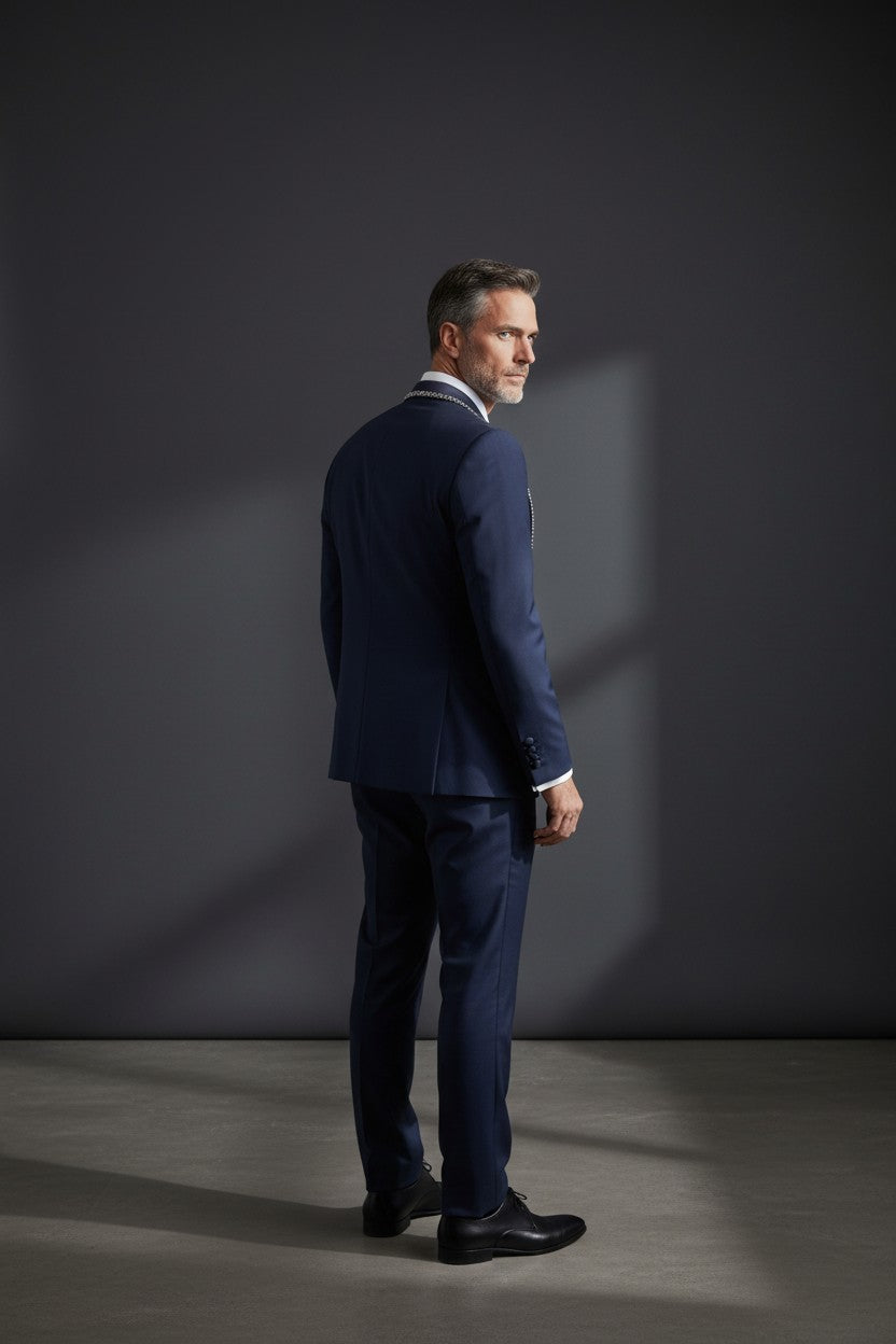 Midnight Sapphire Elegance Men's Tuxedo by Vercini