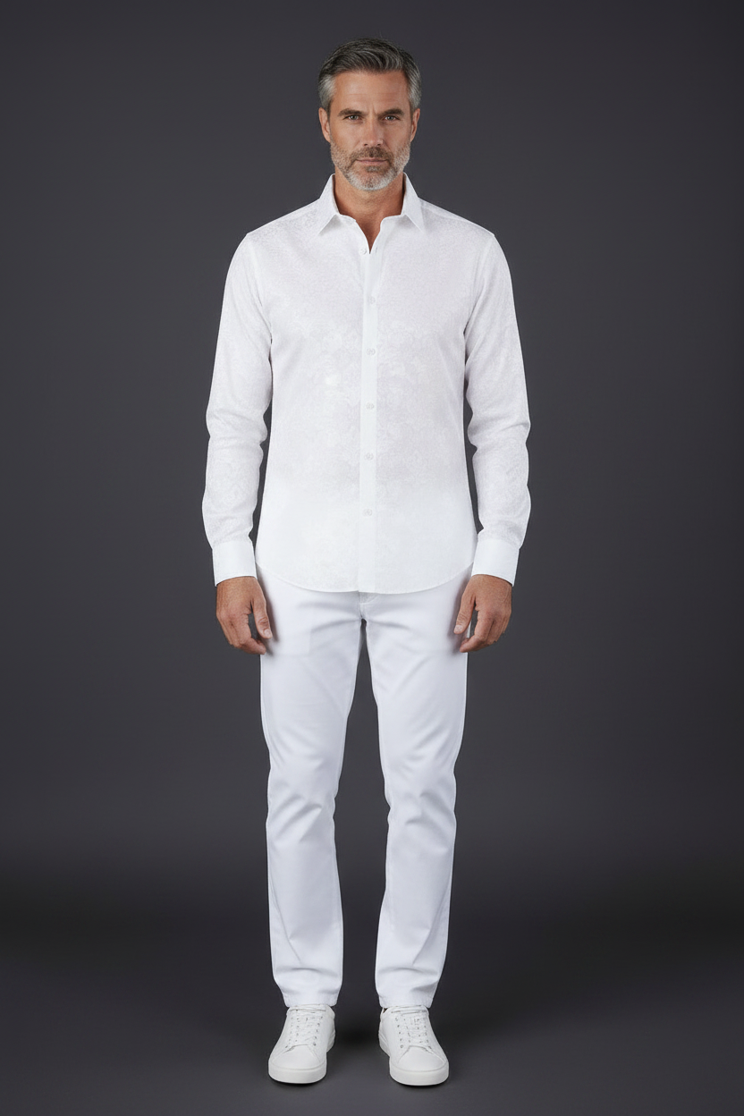 Baroque Scroll Jacquard Dress Shirt