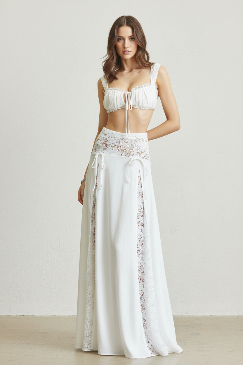 White Lace Two-Piece Full Body